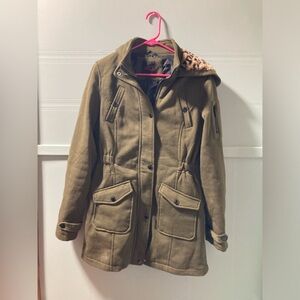 Yoki Olive Green Jacket with Drawstring Waist